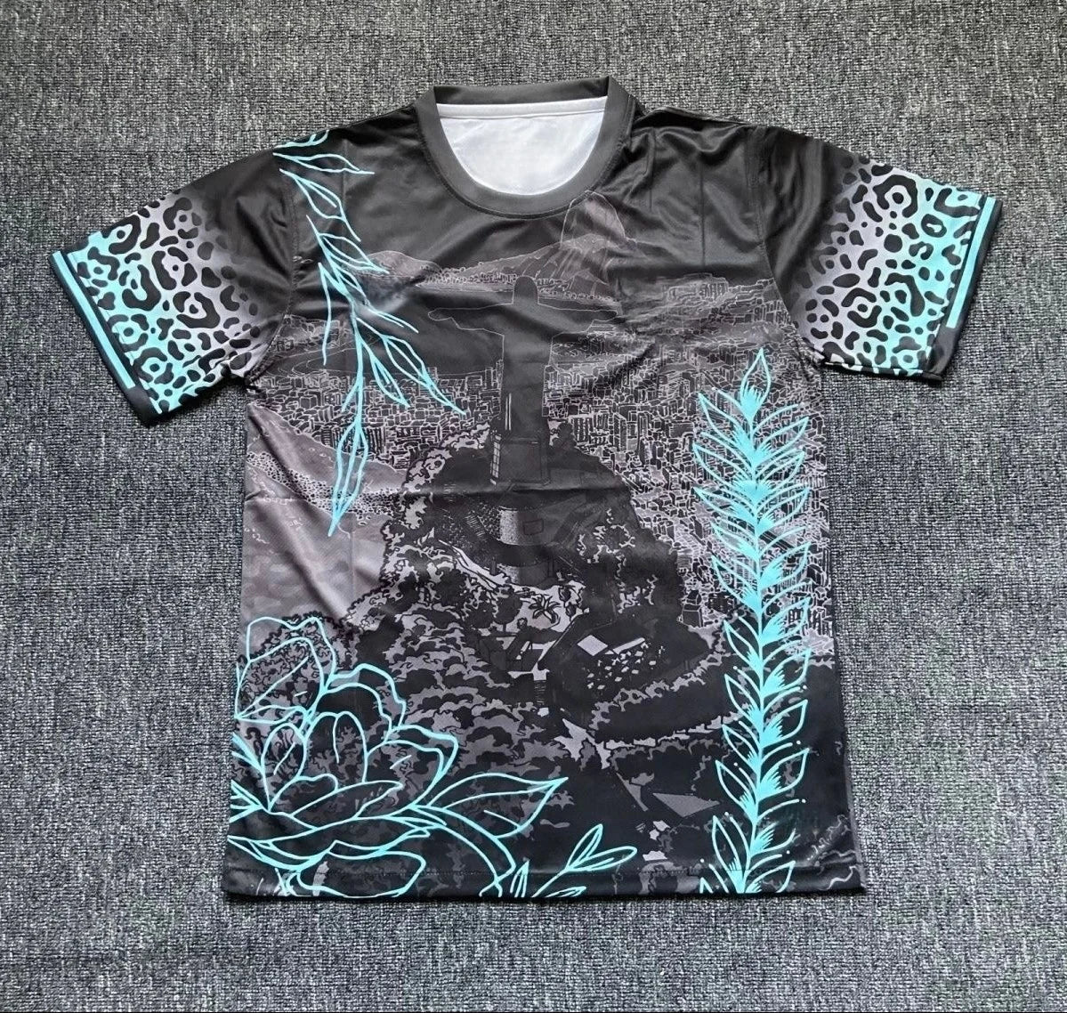 3D Printed Quick Drying T-shirt, Special Edition Football Pattern Short Sleeved Shirt, Breathable Adult and Children's Jersey