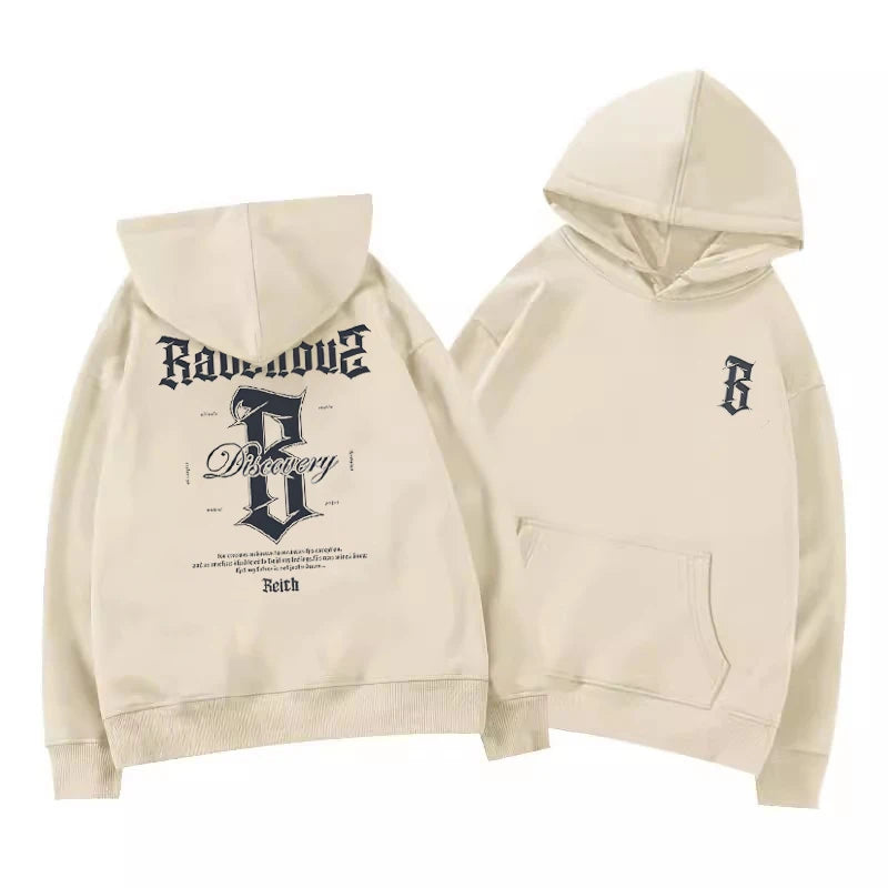 American High Street Jimo Stylish Hooded Autumn Winter Fleece Warm Trendy Brand High-end Casual Adult Men's Daily Versatile Soft