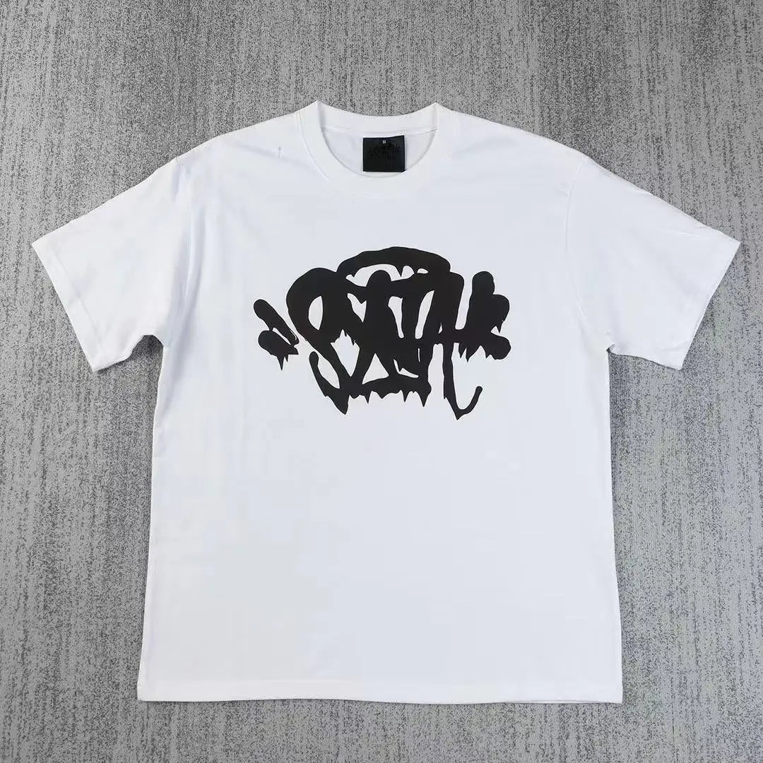 Summer fashion trend brand hip-hop letter print short-sleeved men's T-shirt loose soft round-neck breathable T-shirt for men