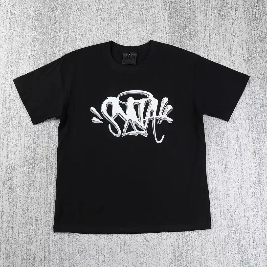 Summer fashion trend brand hip-hop letter print short-sleeved men's T-shirt loose soft round-neck breathable T-shirt for men