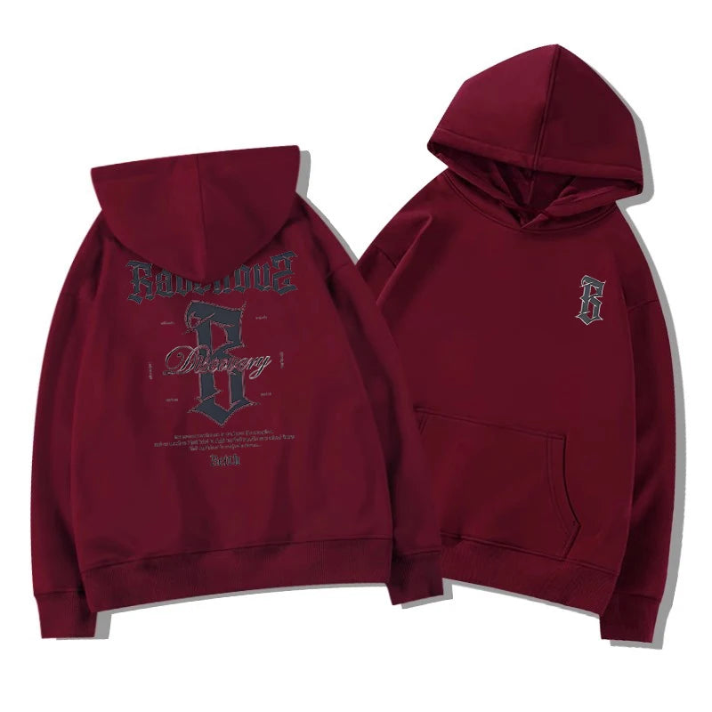 American High Street Jimo Stylish Hooded Autumn Winter Fleece Warm Trendy Brand High-end Casual Adult Men's Daily Versatile Soft
