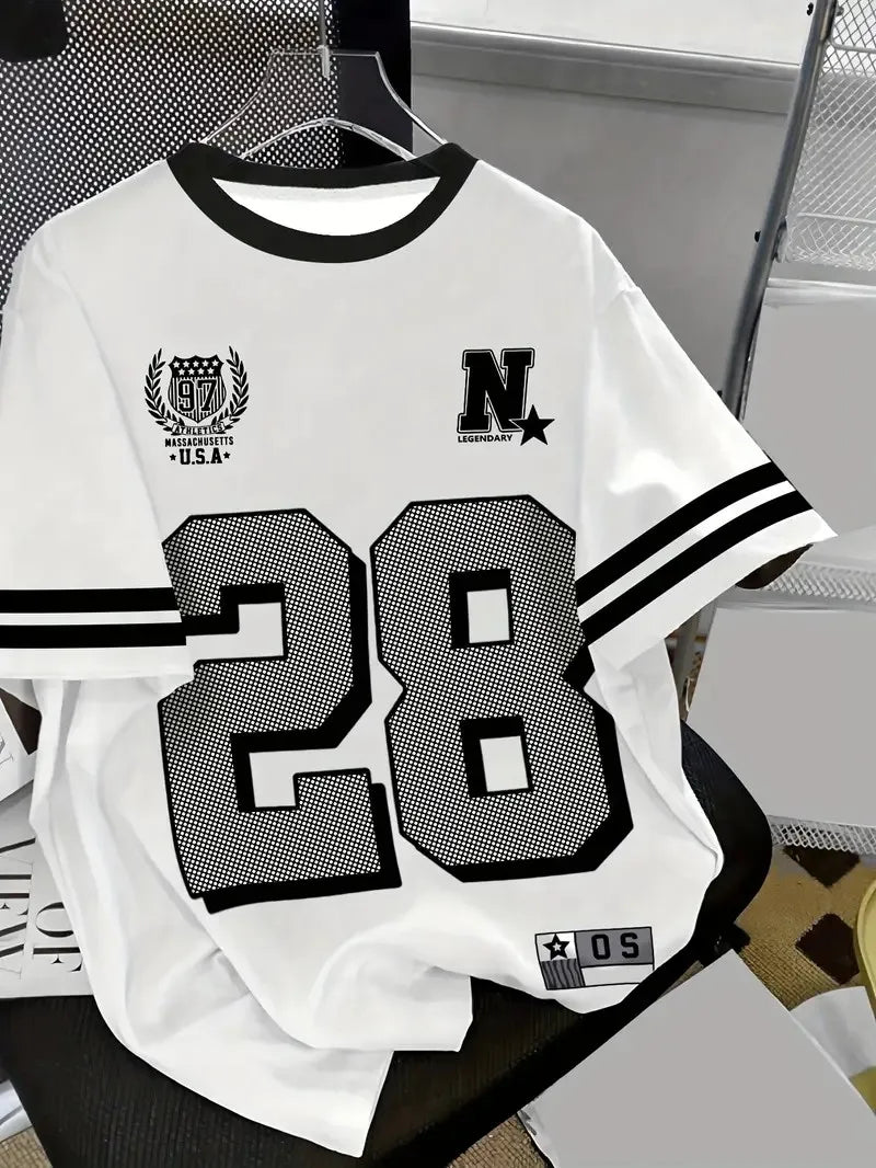 2025 Summer New Men's T-shirt breathable casual sporty digital print outdoor street men's wear