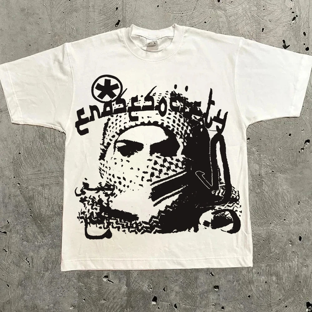 Harajuku Letter Graphic T Shirts Y2k Tops Men Women High Street Oversized T Shirt Pro Choice Streetwear Vintage Tee Clothing