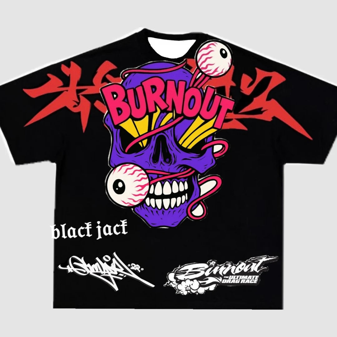 2026 Summer New American Street Trendy Gothic Punk T-shirt for Daily Casual Wear 3D Printed T-shirt for Men and Women Y2k