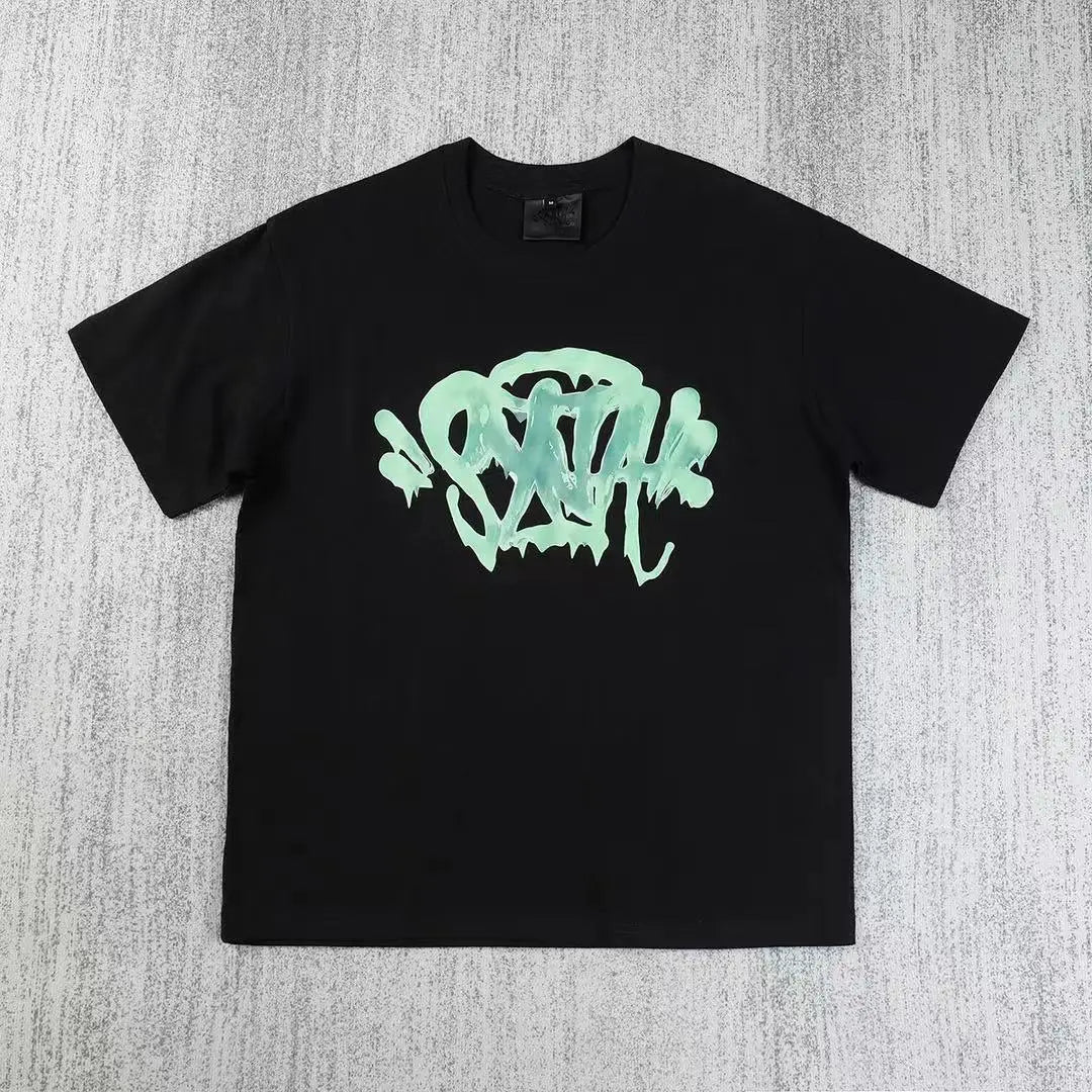 Summer fashion trend brand hip-hop letter print short-sleeved men's T-shirt loose soft round-neck breathable T-shirt for men