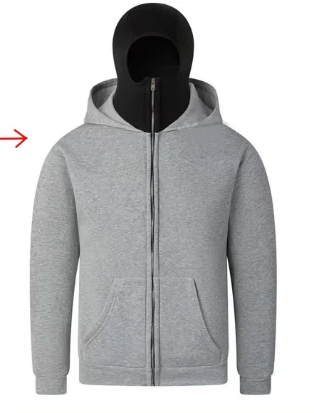 Men's and Women's Berets - Rock Style - Fall/Winter Collection - New Product - Double-Layered Hooded Sweatshirt - Zipper Jacket