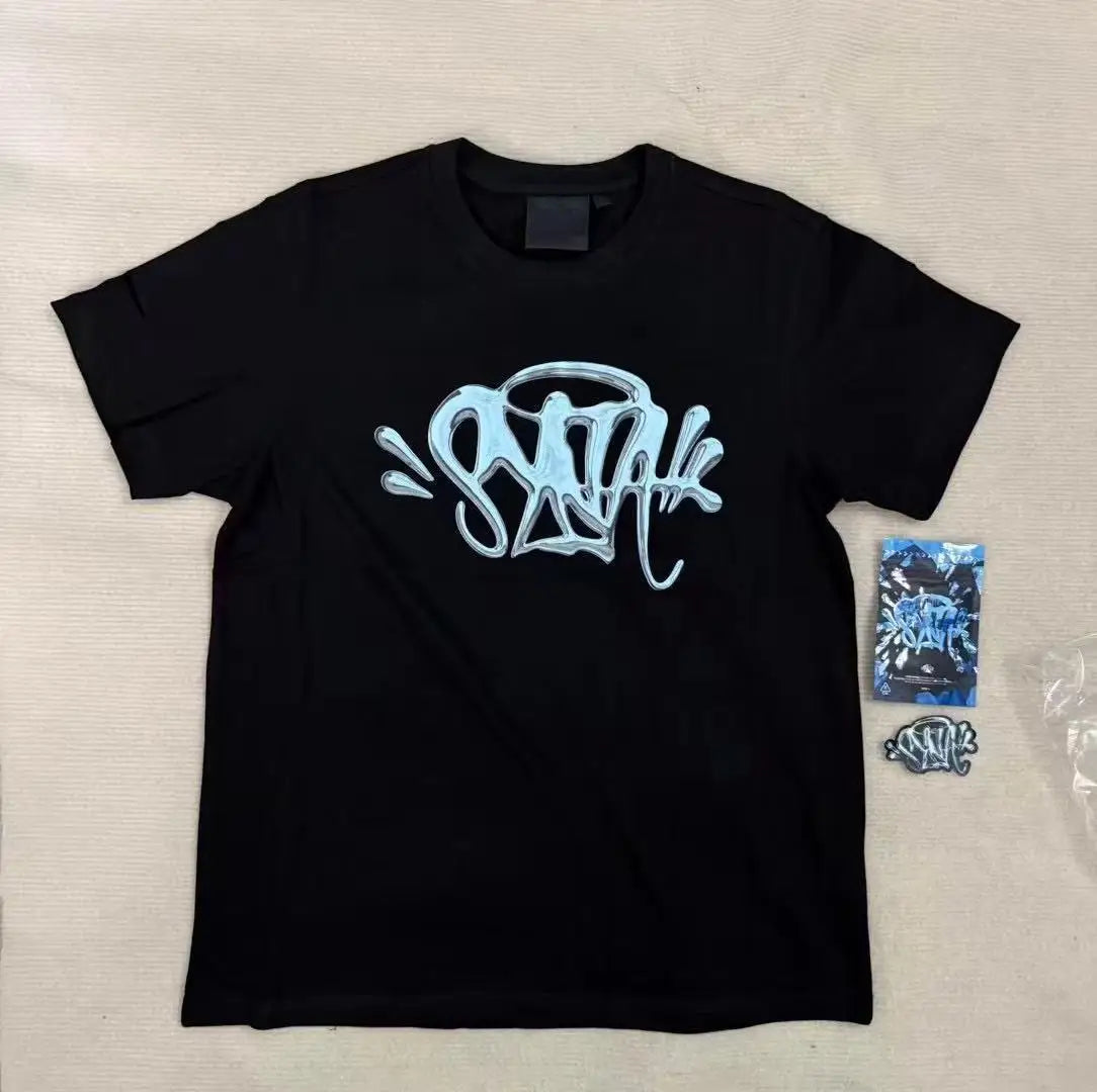 Summer fashion trend brand hip-hop letter print short-sleeved men's T-shirt loose soft round-neck breathable T-shirt for men