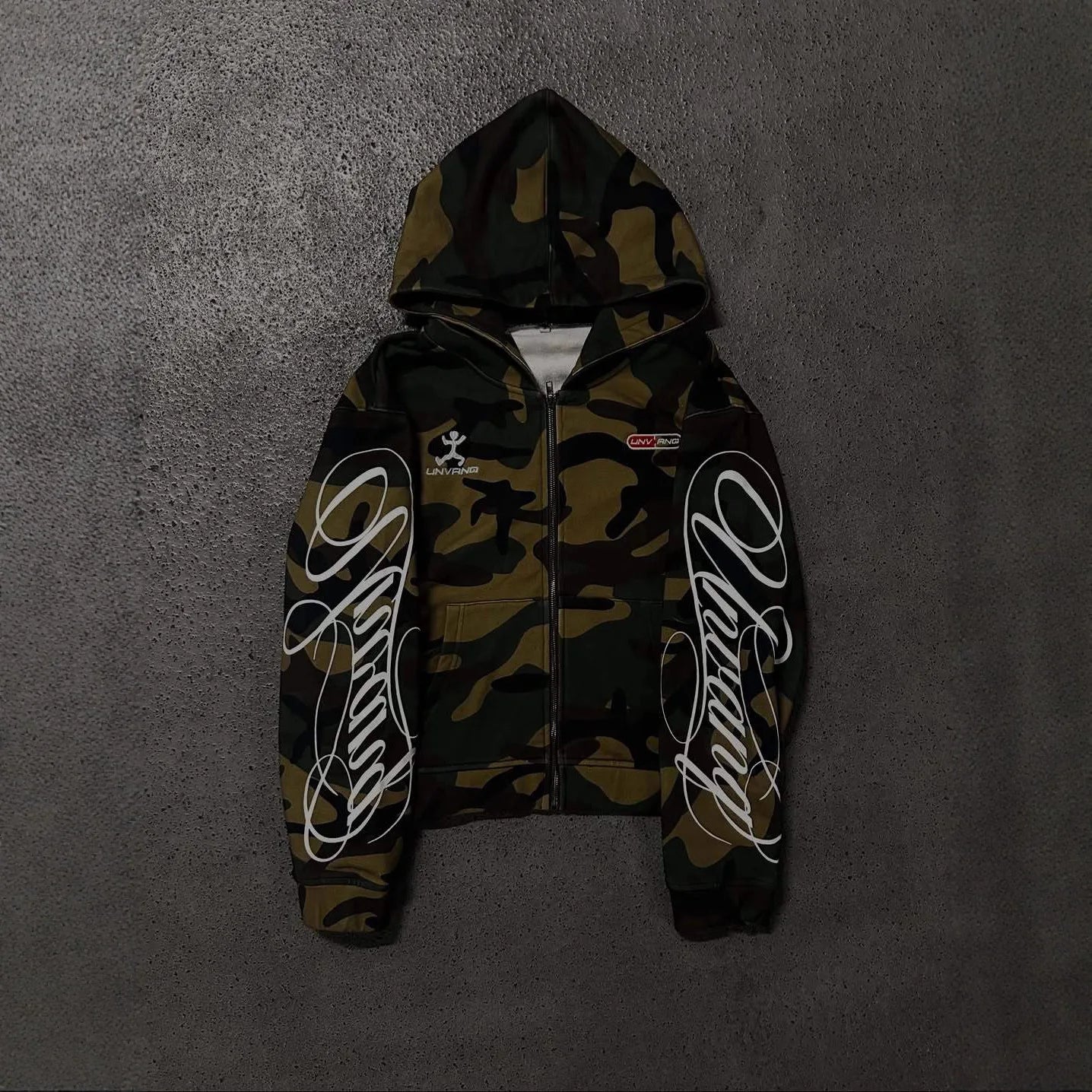 Autumn New Men's and Women's High Street Fashion Embroidery Camouflage Harajuku Ins Style Zipper Hooded Sweatshirt Y2k Clothing