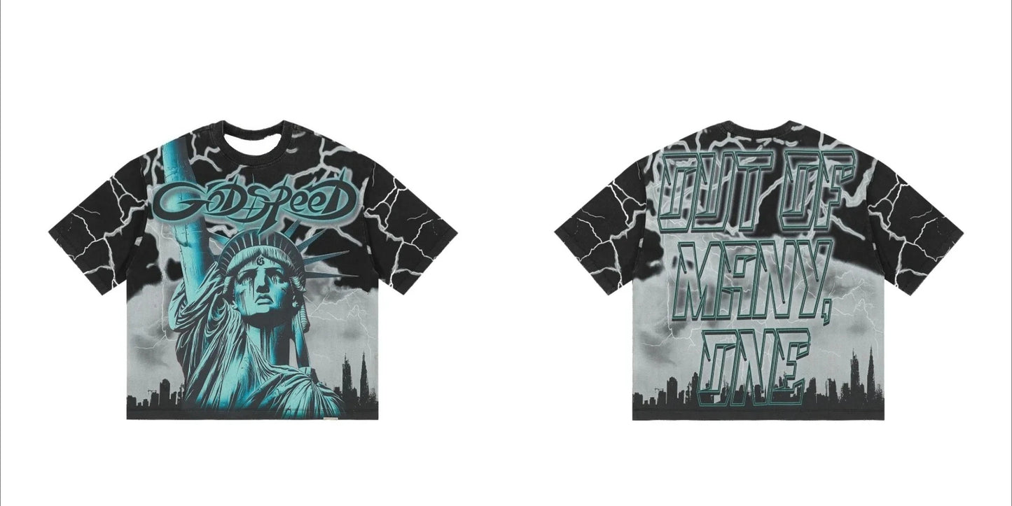 2026 Summer New American Street Trendy Gothic Punk T-shirt for Daily Casual Wear 3D Printed T-shirt for Men and Women Y2k