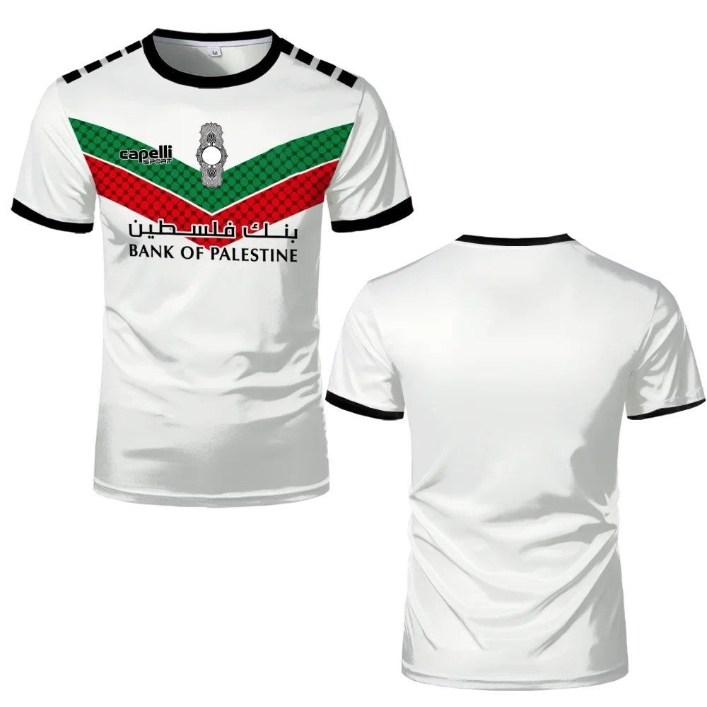 Palestine Football Jersey T Shirts Adult & Kids Light Luxury Digital Printed Soccer Uniforms Summer Mens Palestinian Flag Tees
