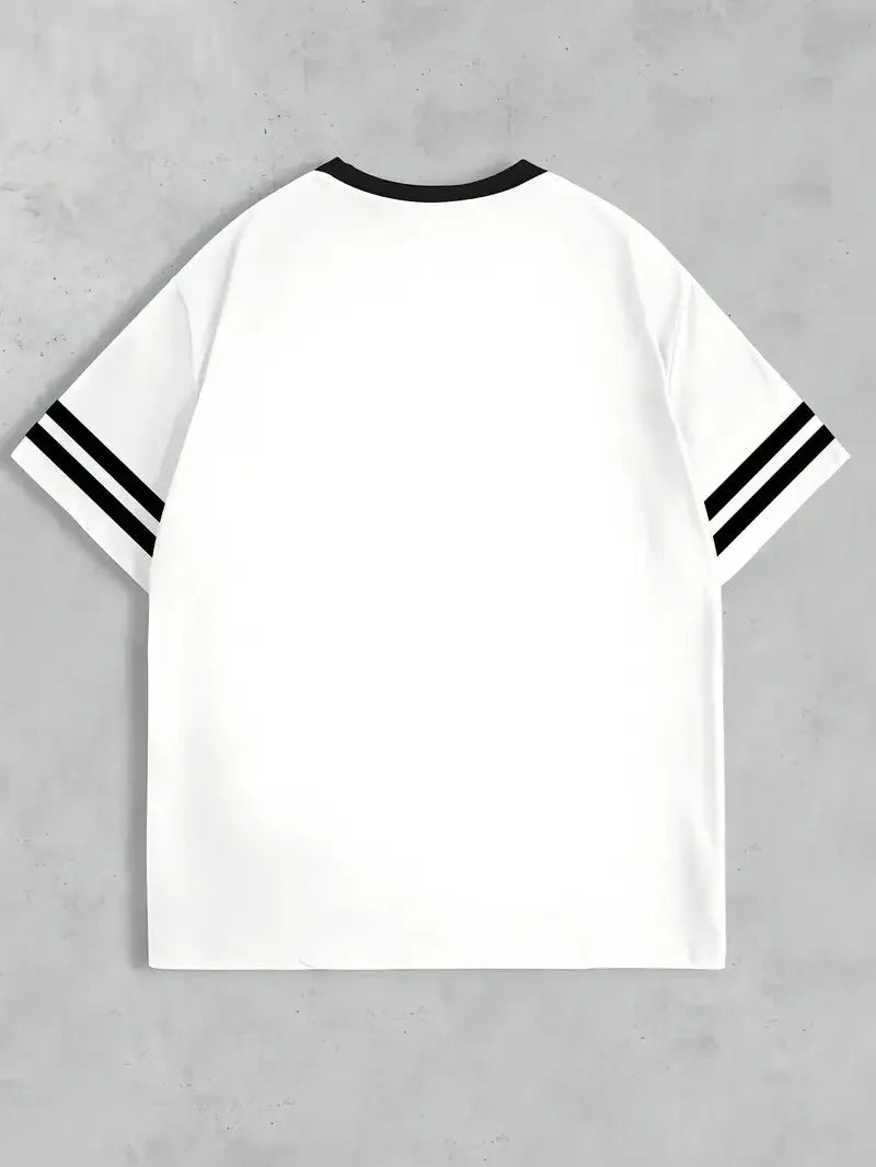 2025 Summer New Men's T-shirt breathable casual sporty digital print outdoor street men's wear