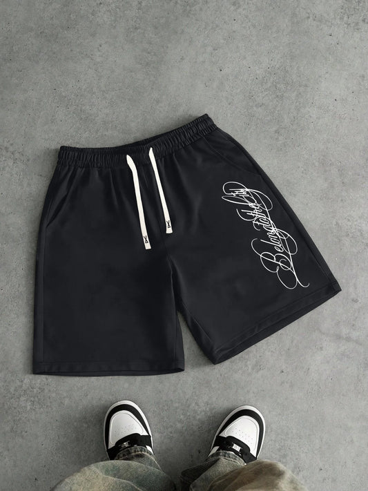 2026 Summer Best-selling Outdoor Sports Casual Fashion Comfortable Simple Letter Pattern Printed Men's Shorts
