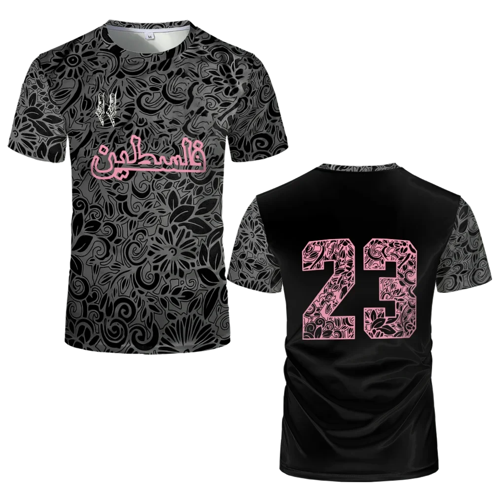 Palestine Football Jersey T Shirts Adult & Kids Light Luxury Digital Printed Soccer Uniforms Summer Mens Palestinian Flag Tees