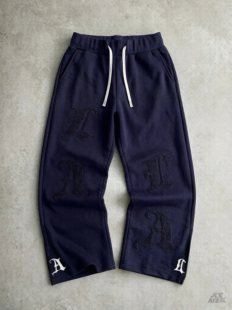 Y2K Retro Straight Sports Pants Quick Dry Vintage Effect Gothic Letter Graphic Print Breathable Daily Jogging Trousers Kids