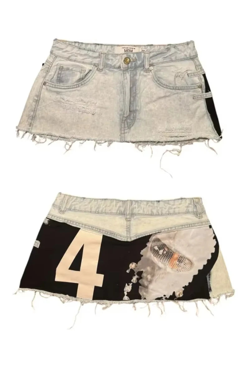 2026 American New Geometric Cherry Blossom Embroidery Wash Jeans Shorts Women Y2K Gothic Hip Hop Popular Casual Joker Shorts