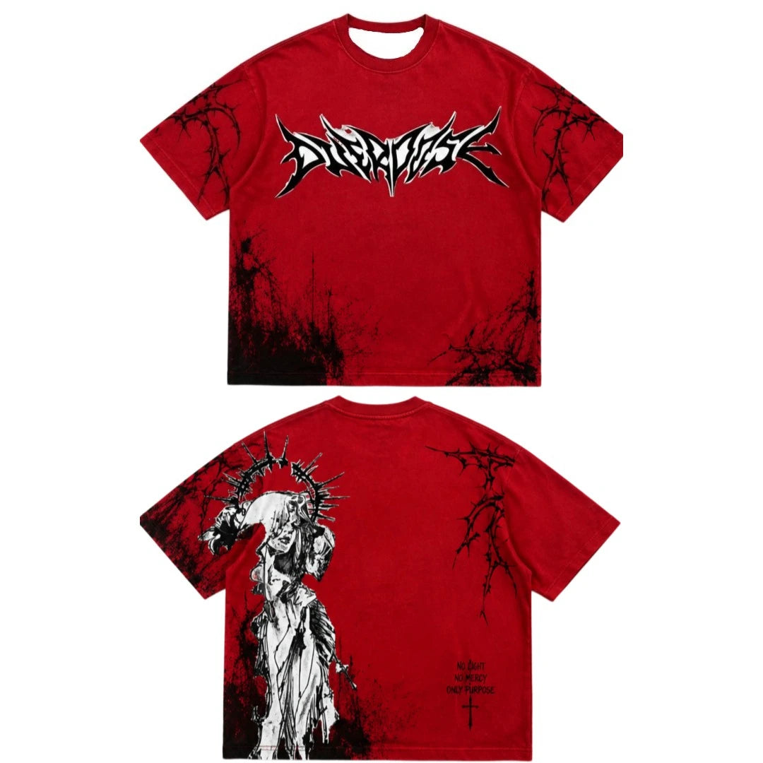 2026 Summer New American Street Trendy Gothic Punk T-shirt for Daily Casual Wear 3D Printed T-shirt for Men and Women Y2k