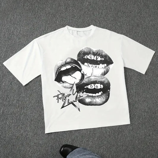 Harajuku Letter Graphic T Shirts Y2k Tops Men Women High Street Oversized T Shirt Pro Choice Streetwear Vintage Tee Clothing