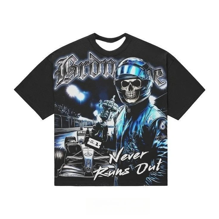 2026 Summer New American Street Trendy Gothic Punk T-shirt for Daily Casual Wear 3D Printed T-shirt for Men and Women Y2k